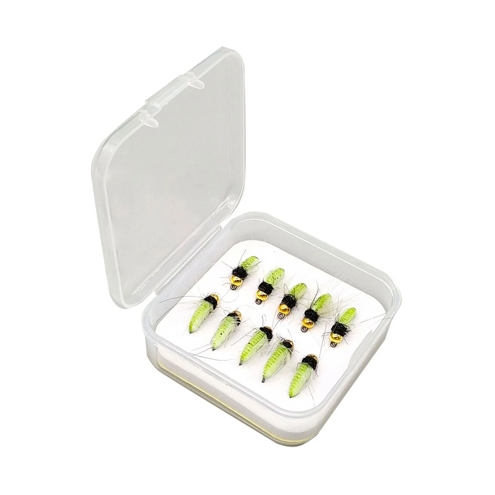 

Decoy Bait Fly Hooks 10/12# 10pcs Accessories Flies Fishhook Insect Luminous Lures With Box Practical Hot Sale