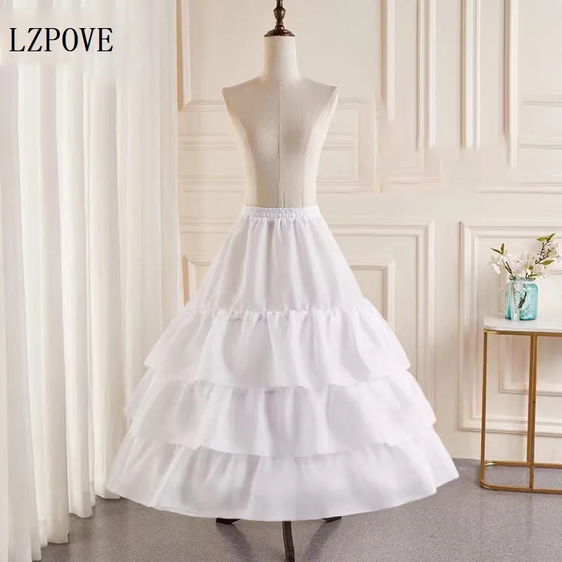 LZPOVE свадебная подъюбник юбка с эластичной талией трехслойная длинная фотоюбка