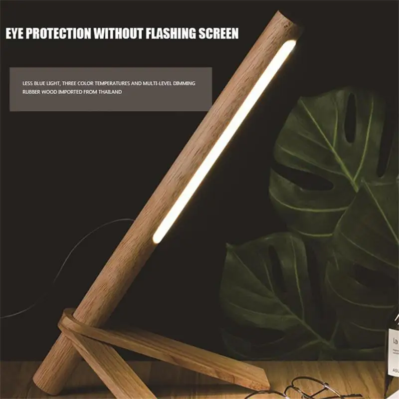 

Bedroom Learning Light Cerative Wooden Portable Wooden Desk Lamp Room Decor Lantern Nordic Night Reading Light