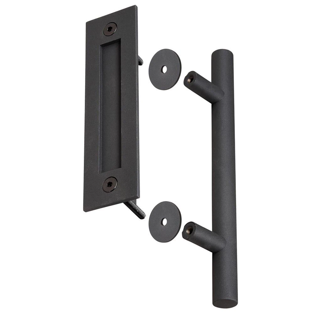 

8pcs/set 12inch Barn Door Handle Sliding Flush Pull Wood Door Gate Hardware Stainless Steel Panel Width 35~45mm For Wooden Doors