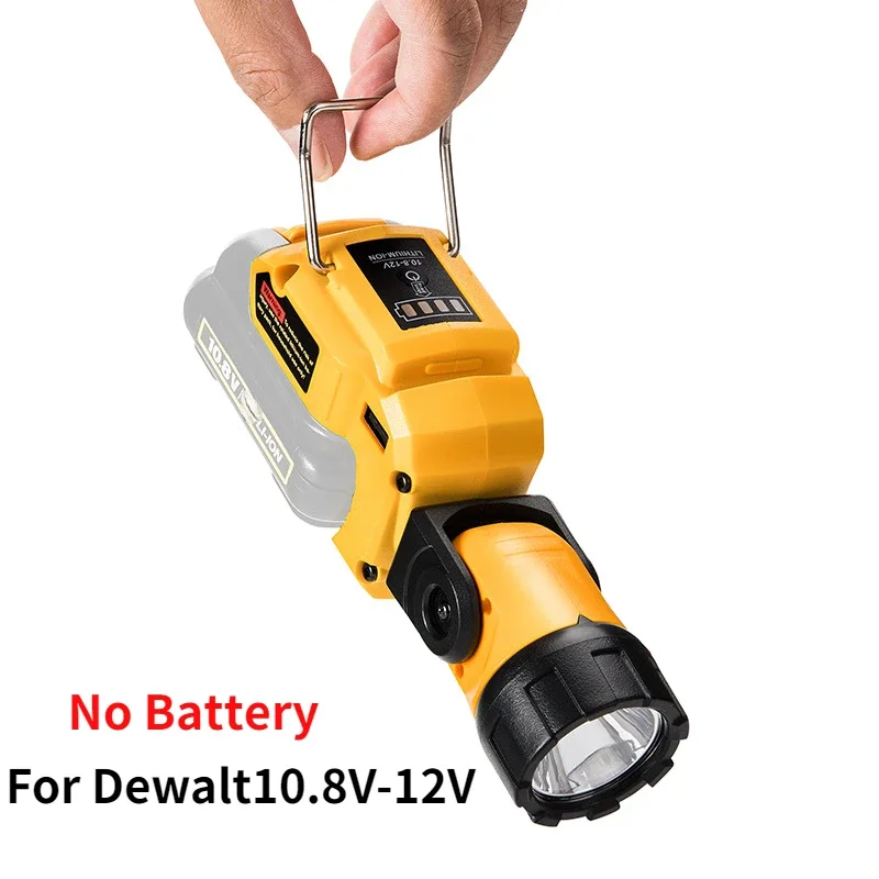 

Перезаряжаемый рабочий светильник для DEWALT, литиевая батарея DCB120, маленькая портативная вспышка 10,8 В/12 В