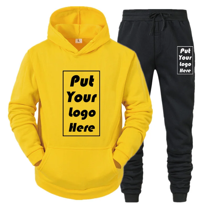 Custom Logos Customized Made Hoodies Sets Original Design High Quality Men's Tracksuit Printed Sweatshirts and Sweatpants