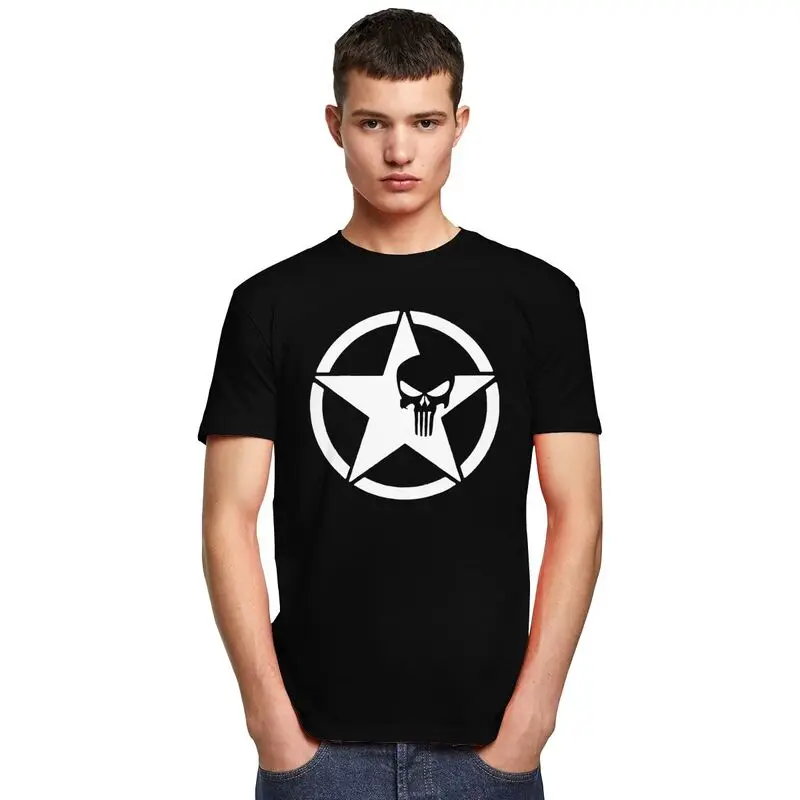Мужские футболки с черепом Punisher на заказ повседневная футболка короткими