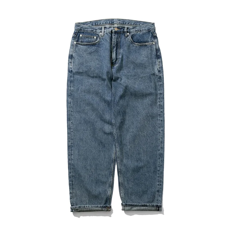 WTAPS Japanese Versatile Wash Straight Cylinder Button Style Jeans Men And Women Leisure Micro Cone-Shape Pants