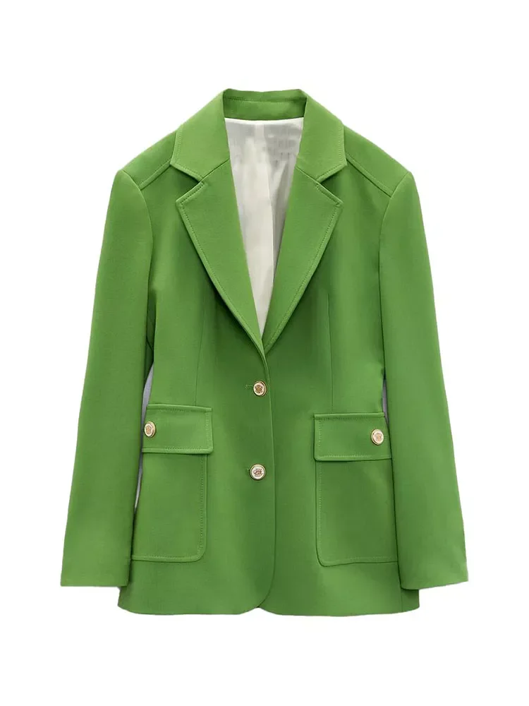 NEW2022 spring jacket 2022 Fashion Single Breasted Slim fit Blazer Coat Long Sleeve Pockets Female Outerwear +trousers suit