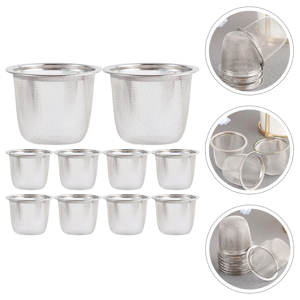 

10 Pcs Cooking Infuser Soup Tea Loose Leaf Tea Interval Diffuser Colander Strainer Teapot Filter Liner Cup Tea Steeper