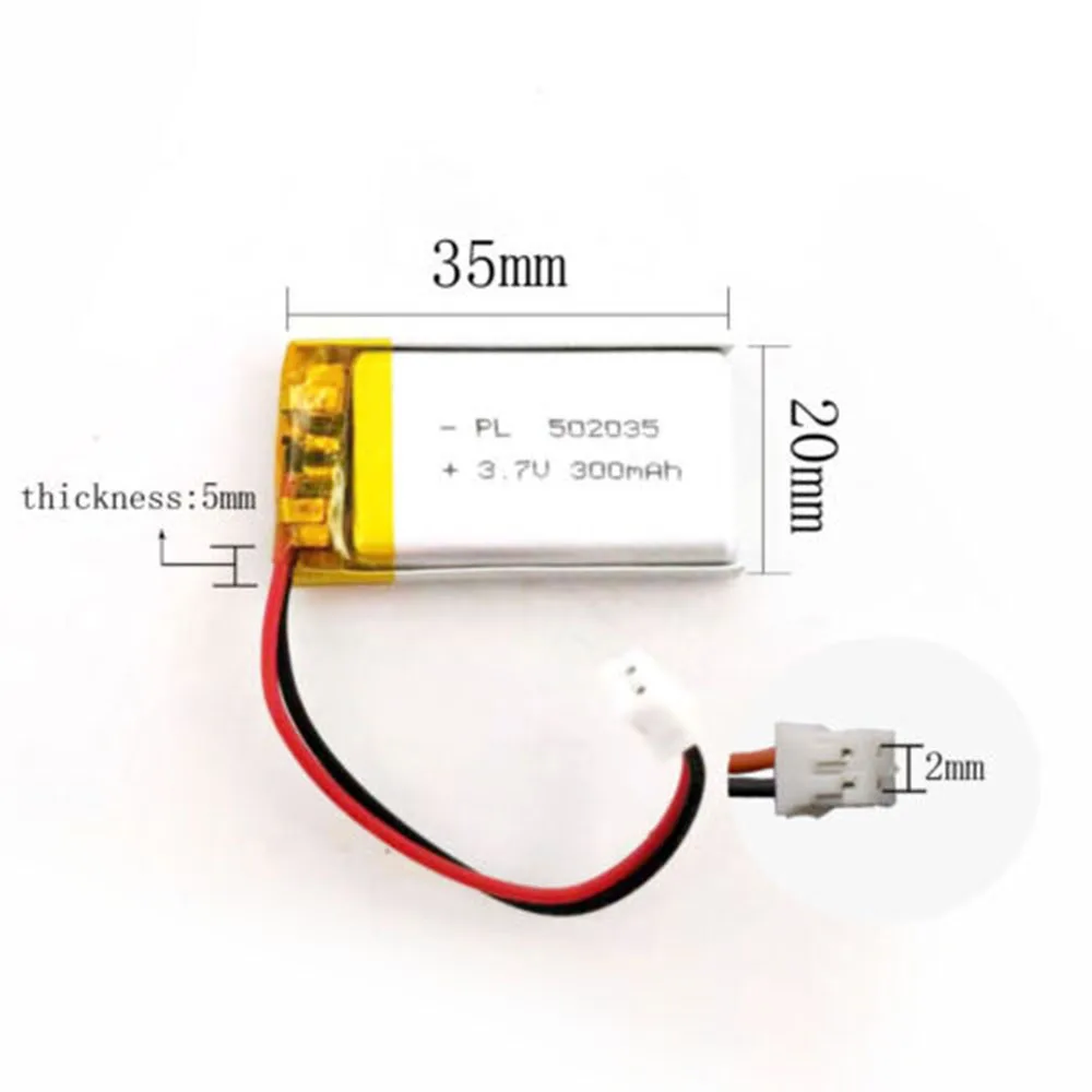 

1pcs 3.7 V 300 mAh 502035 Lithium Polymer Ion Battery Electric Toys Charging Treasure Power MP4 Camera Power Bank Mobile Power
