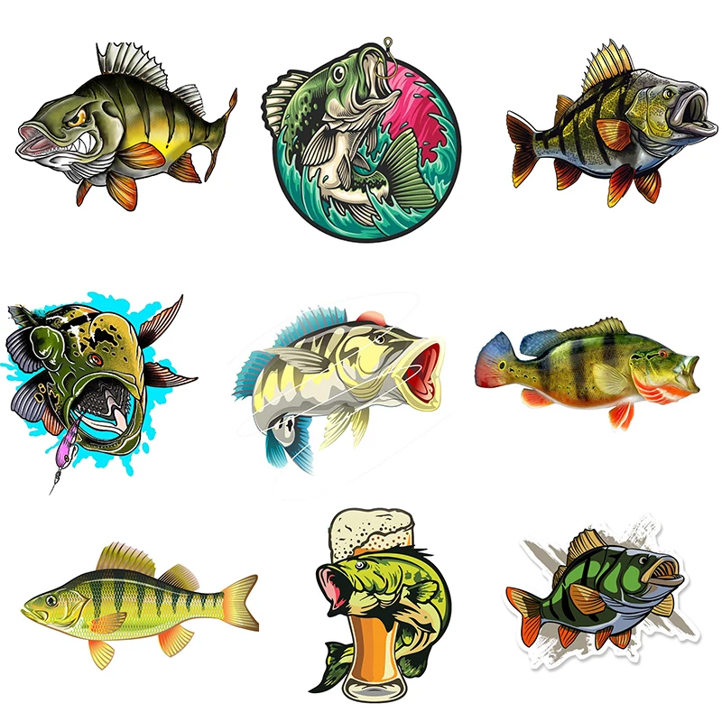 

V1613# For Peacock Bass Fish Anime Car Stickers Motorcycle Decal Funny Vinyl Creativity Laptop Decals Decor Car Accessories