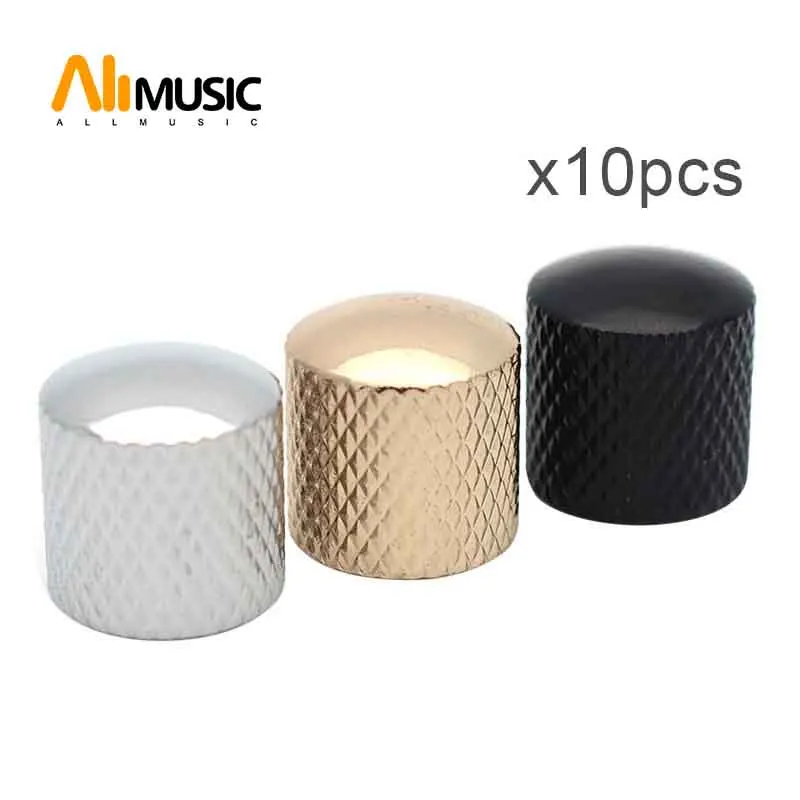 

10Pcs Metal Dome Tone Tunning Knobs Volume Control Buttons for Electric Guitar Bass Chrome/Black/gold ,Diameter 18mm