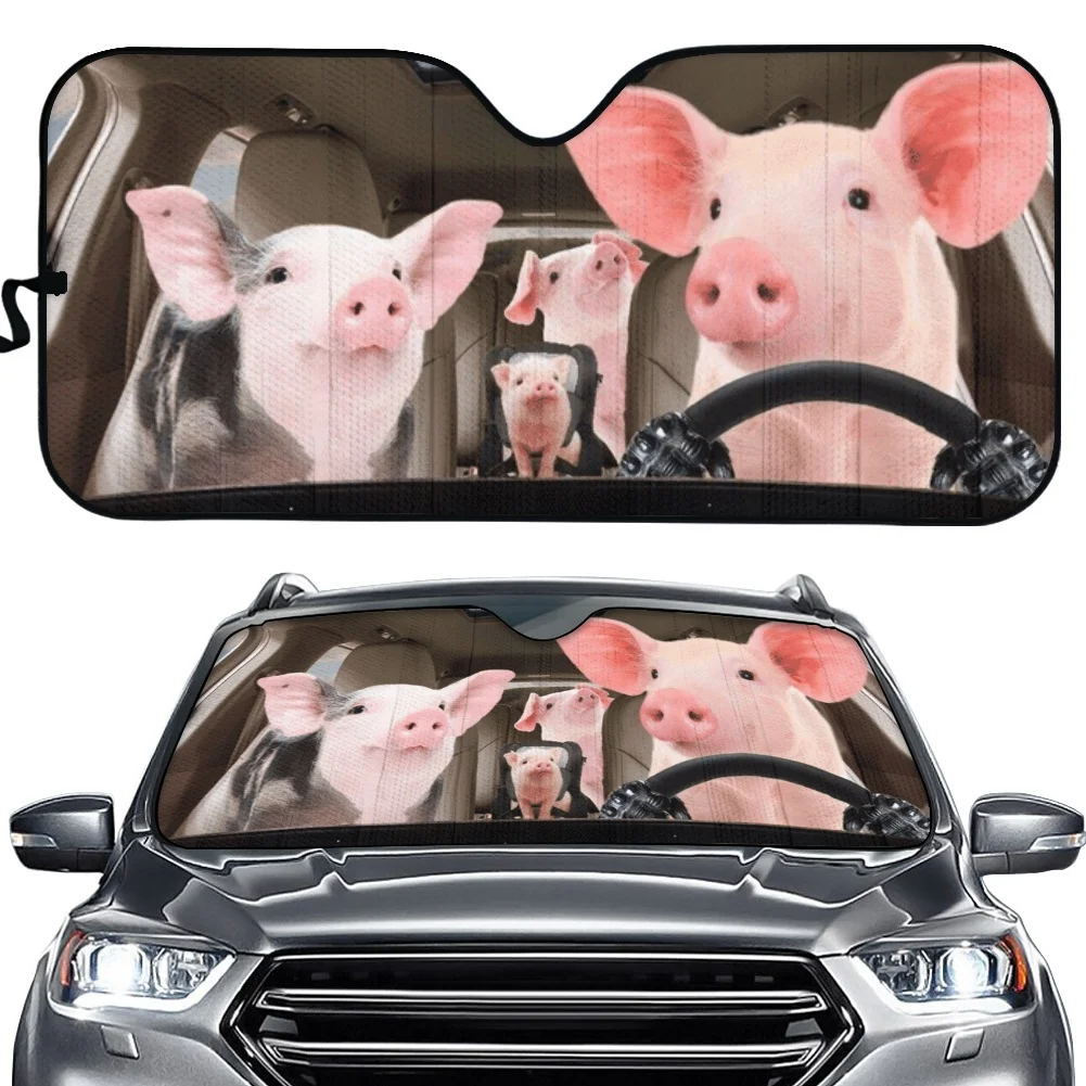 Pig Funny Life Limited-Car Sunshade UV Protect Foldable Front Window Sunshade Keep Your Vehicle Cool Foldable 2022