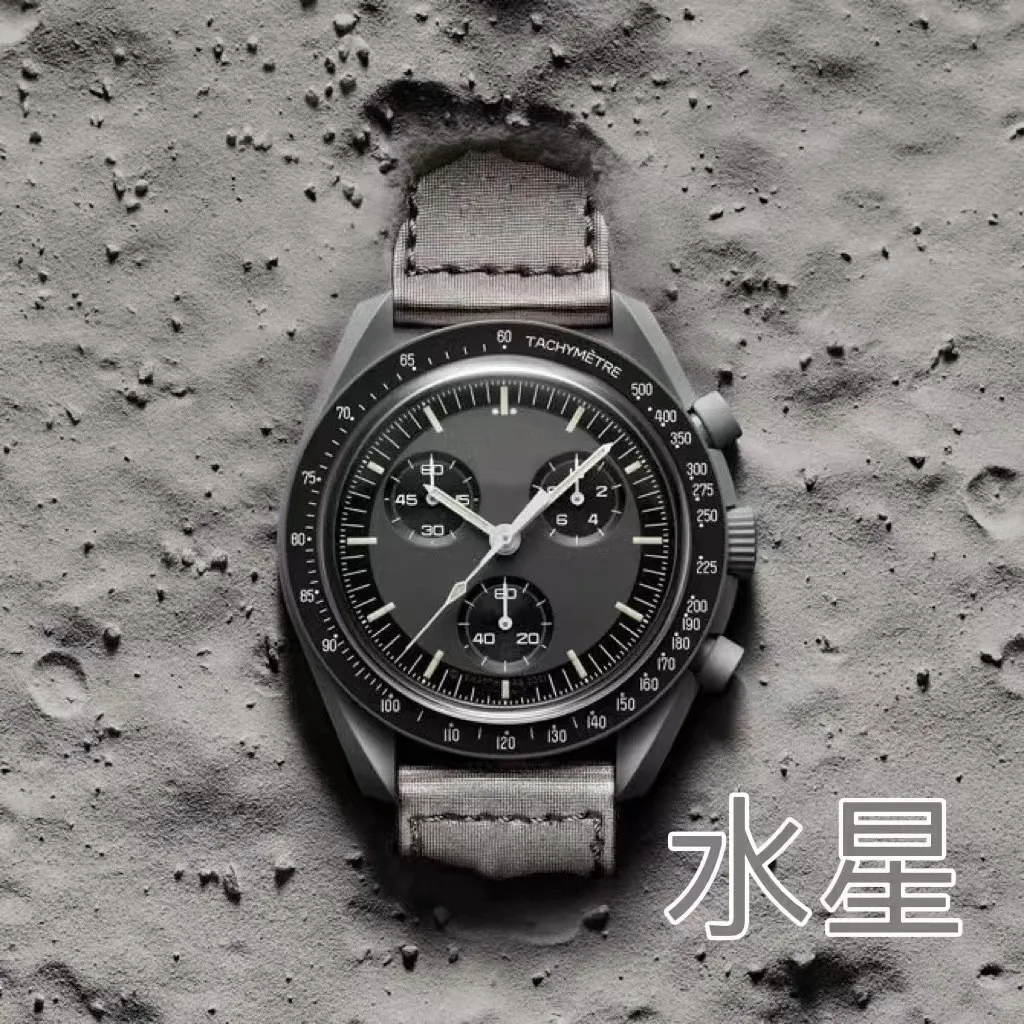 

New High-quality waterproof 6-pin full-featured Speedmaster space planet men's and women's quartz watch AAA clock alloy Swatch