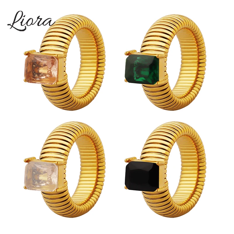 Женское кольцо из нержавеющей стали с круглой полоской