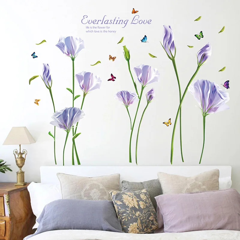 

Flowers Wallpapers Home Sofa TV Background Decorative DIY Art Wall Poster Decals Waterproof Removable Self-Adhesive Wall Sticker
