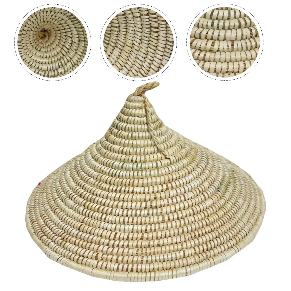 

Straw Hat Pot Lid Chinese Decoration Decorative Accessories Branches Room Grass