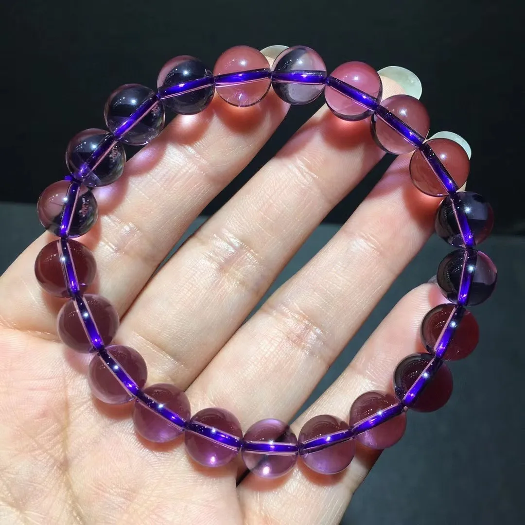 

9mm Natural Purple Amethyst Bracelet Jewelry For Women Men Love Beauty Healing Gift Wealth Crystal Stone Beads Strands AAAAA