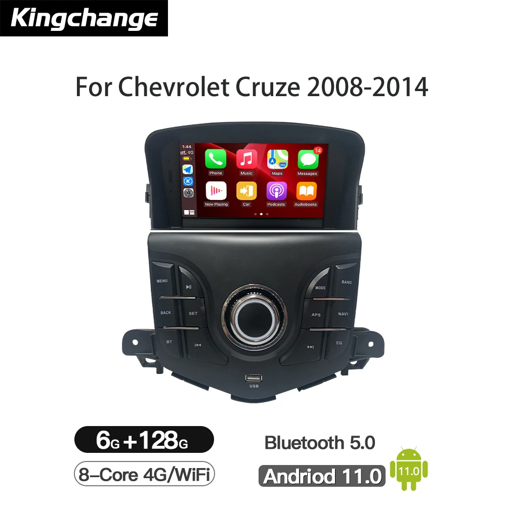 

Kingchange Android 11 автомобильный для Chevrolet Cruze 2008-2014 Радио Мультимедийный видеоплеер GPS навигация встроенный Carplay + Авто BT