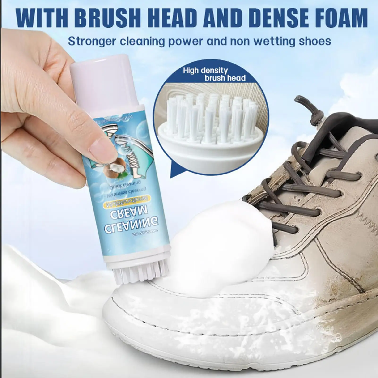 Фото Пенка для глубокой очистки обуви Canvas Shoe Cleaner 60 мл, осветляющая, безводная, для кроссовок, теннисной обуви, ткани и кожи №4
