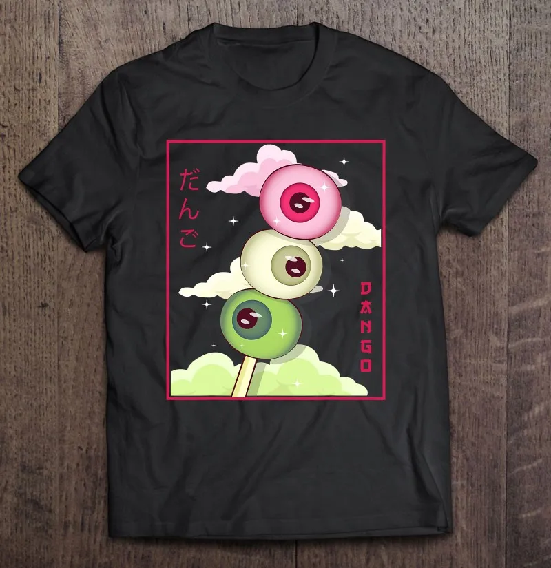 

Weirdcore Эстетическая кавайная японская оверсайз футболка Dango Mochi с глазными яблоками аниме футболка Манга оверсайз футболка Манга Харадзюку