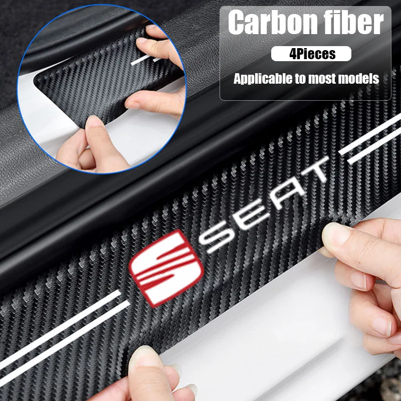 

4Pcs Car Door Sill Door Edge Stickers Protect for Seat Leon Mk1 Mk2 Mk3 Lbiza 6l 6j Altea Ateca Sportcoup Car Accessories
