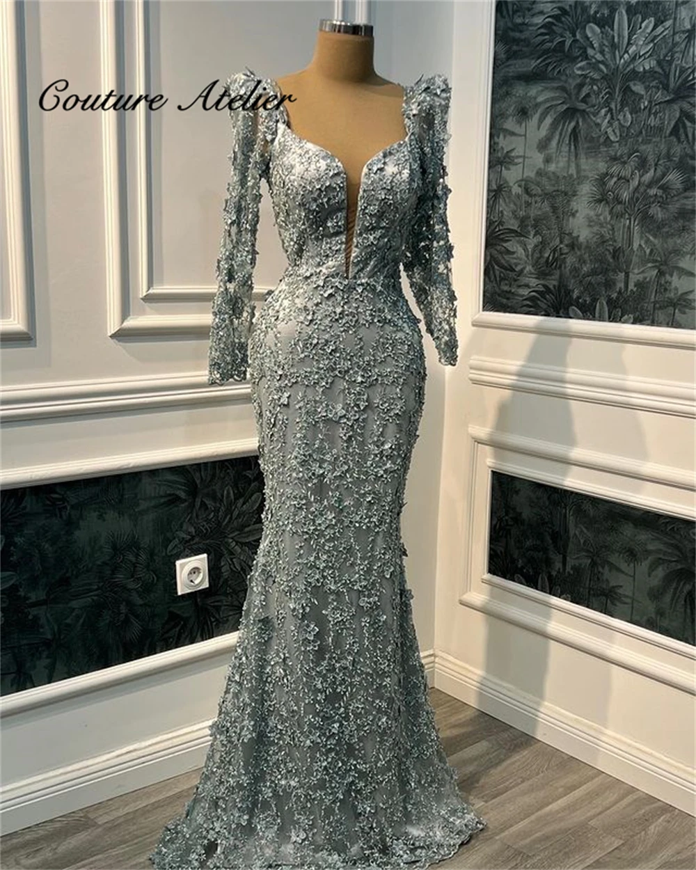 

Long Sleeve Evening Dresses Long Luxury 2022 Mermaid Party Dress Elegant Dinner Gowns For Ladies Wedding Party Gown vestidos de