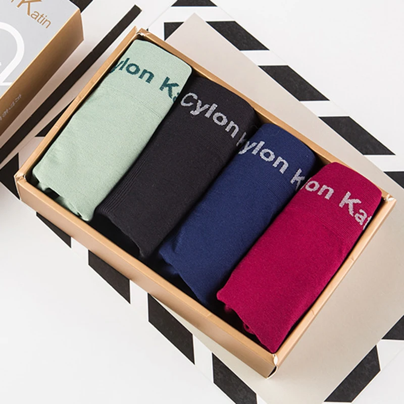 4 PCS Super Stretchy Men's Boxer Briefs Elastic 3D Underpants Wide Waistband for Teen Boy Men Men's Boxer Briefs