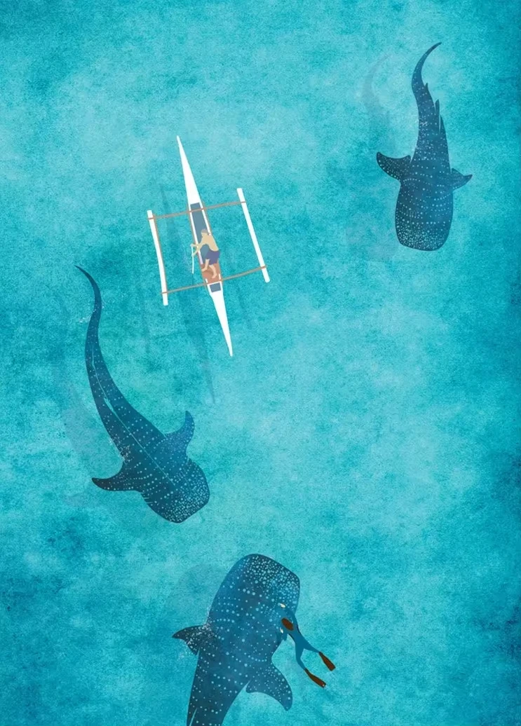 Акриловое Произведение Искусства Синего Океана - Комплект Морского Оргазма