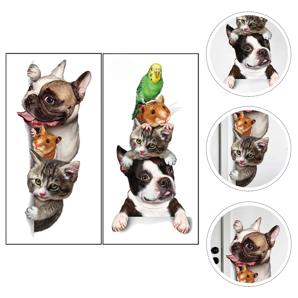 

Wall Cat Stickers Decals Sticker Dog Kidskindergarten Themed Pet Window Refrigerator Room Animals Decor Decal