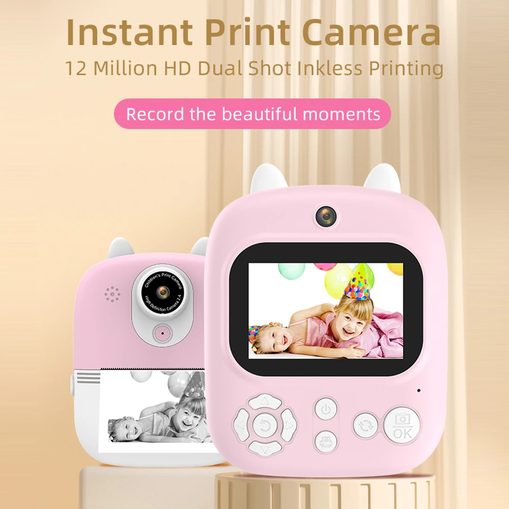 

Камера для печати 1080P HD видеокамера двойная 1200 Вт Пиксельная мини цифровая камера Встроенная батарея 800 мАч подарки для мальчиков/девочек/детей