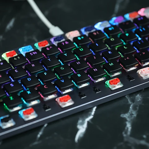CFX черные прозрачные низкопрофильные колпачки PBT для Kailh 1350