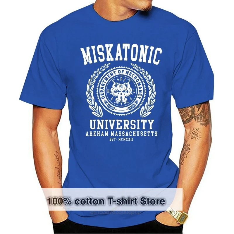 

Miskatonic Университетская рубашка футболка с Ктулху Lovecraft 2020 новая футболка с буквенным принтом мужская приталенная футболка для взрослых S-XXxl