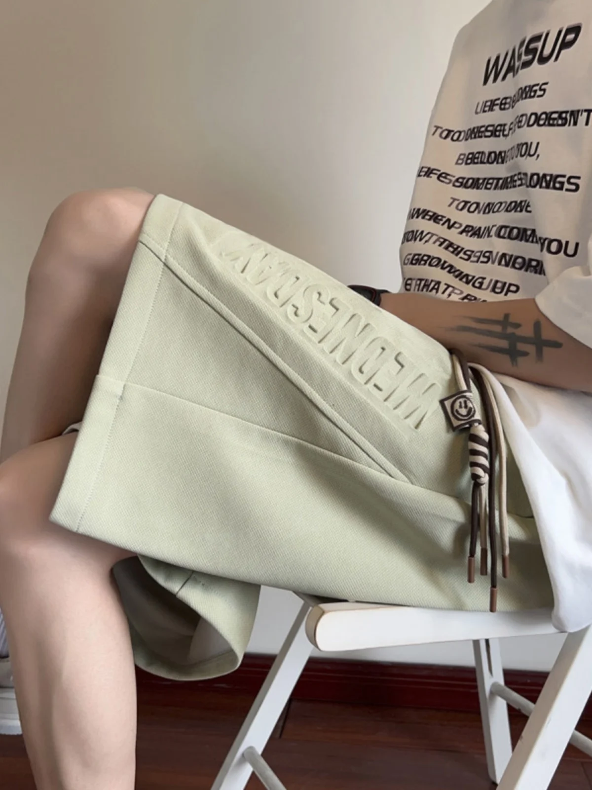 Светло-зеленые повседневные шорты мужские летние 2024 новые американские