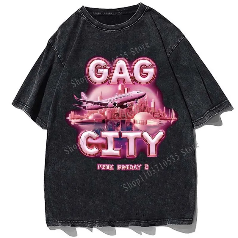 Футболка с принтом Nicki Minaj Винтажная оверсайз из хлопка Gag City розовая пятница 2