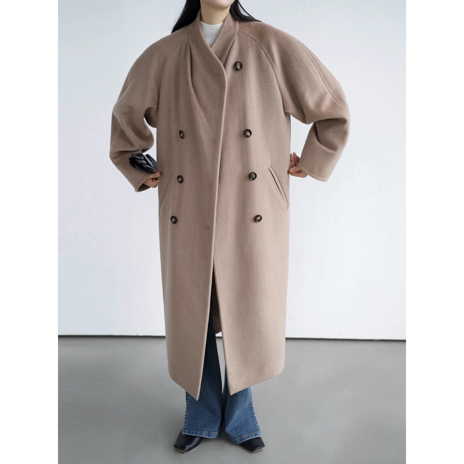 Zhou Miao Zhoumiao шерстяная куртка с воротником до половины высоты и лацканами женское