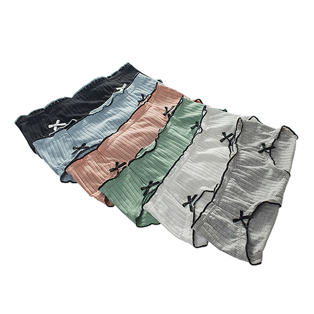 

6Pcs Women's Panties High-quality Cotton Underwear Female Mid Waist Breathable Underpantes Womens Elastic Cute Triangle Briefs
