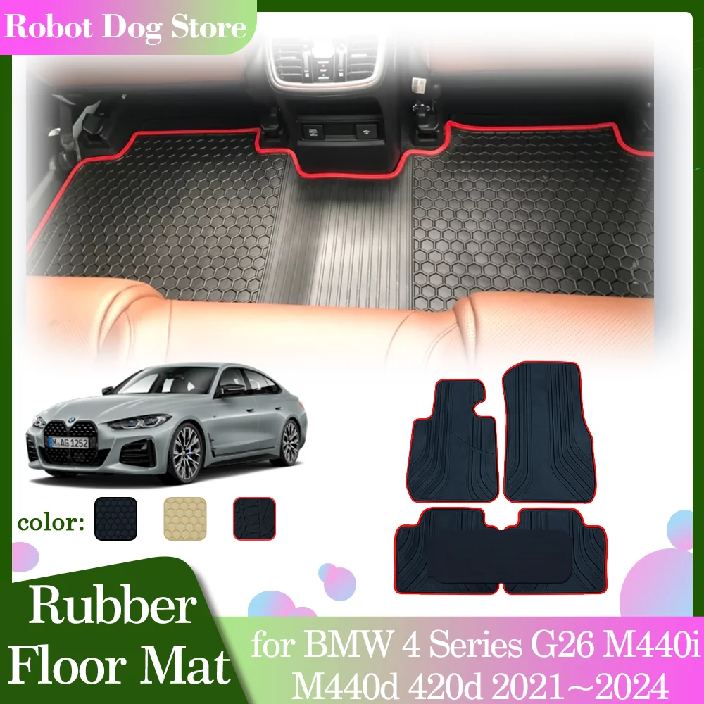 Автомобильный резиновый напольный коврик для BMW 4 серии G26 M440i M440d 420d 2021 ~ 2024 футов