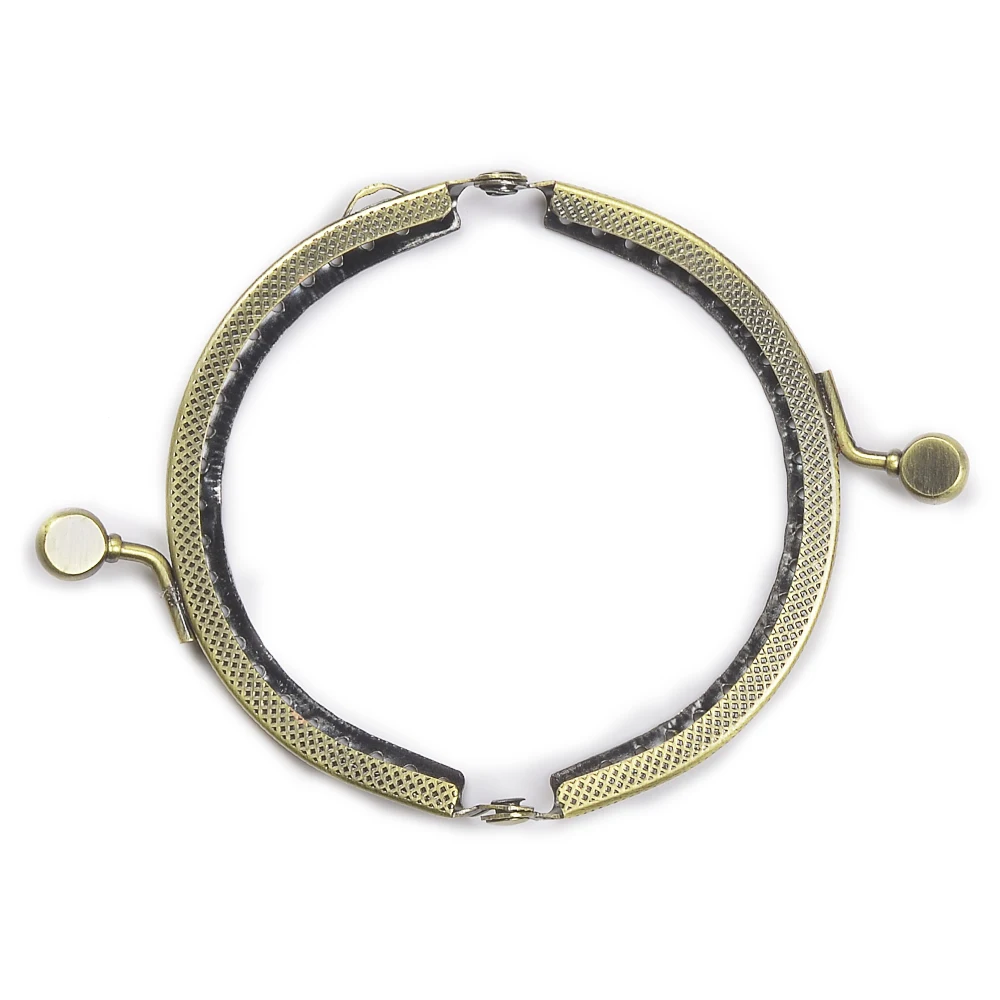 10pcs/lot 8.5cm Metal Purse Frame Handle for Clutch Bag Handbag Accessories Making Kiss Clasp Lock Bronze Tone Bags Hardware