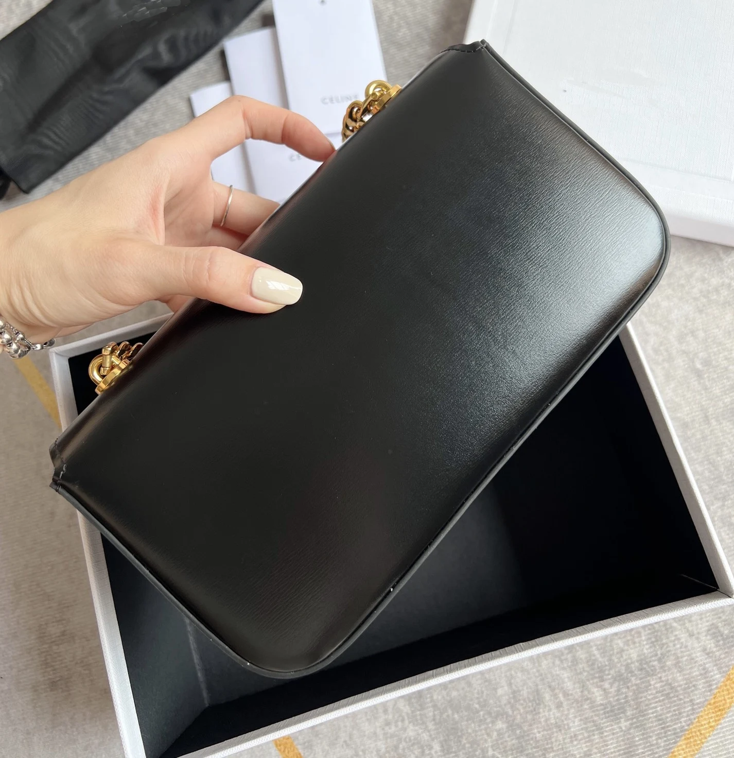 

Classic fashion Triomphe chain armpit bag 3D leather embossed Arcde Triomphe luxury handbag women shoulder bag