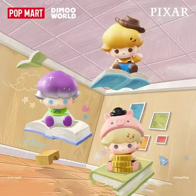 Фото POPMART POP BEAN DIMOO WORLD PIXAR Series: Мини-фигурки в слепых коробках, коллекционные игрушки, настольные украшения, аниме-фигурки, милые игрушки №1