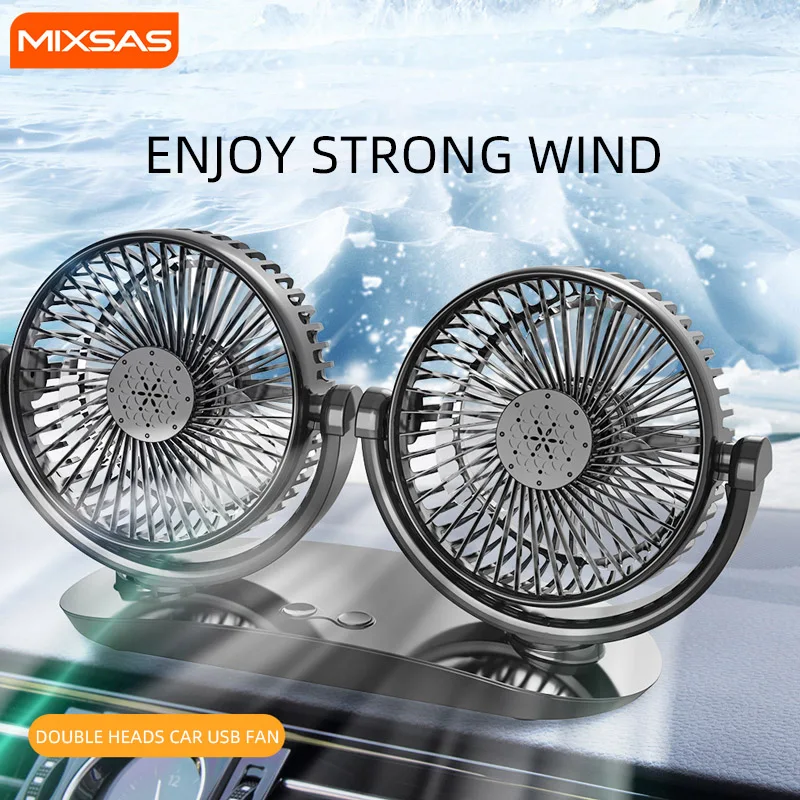 

USB-вентилятор с двумя головками для автомобиля, 133, 12-24 В