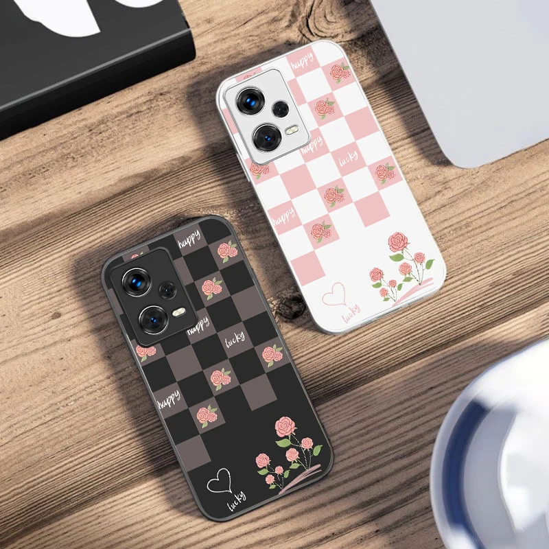 Креативный розовый чехол в сетку для Xiaomi 14 Ultra 13 Lite Redmi Note 11 Pro 12 Plus Poco X6 3 F4 6 GT