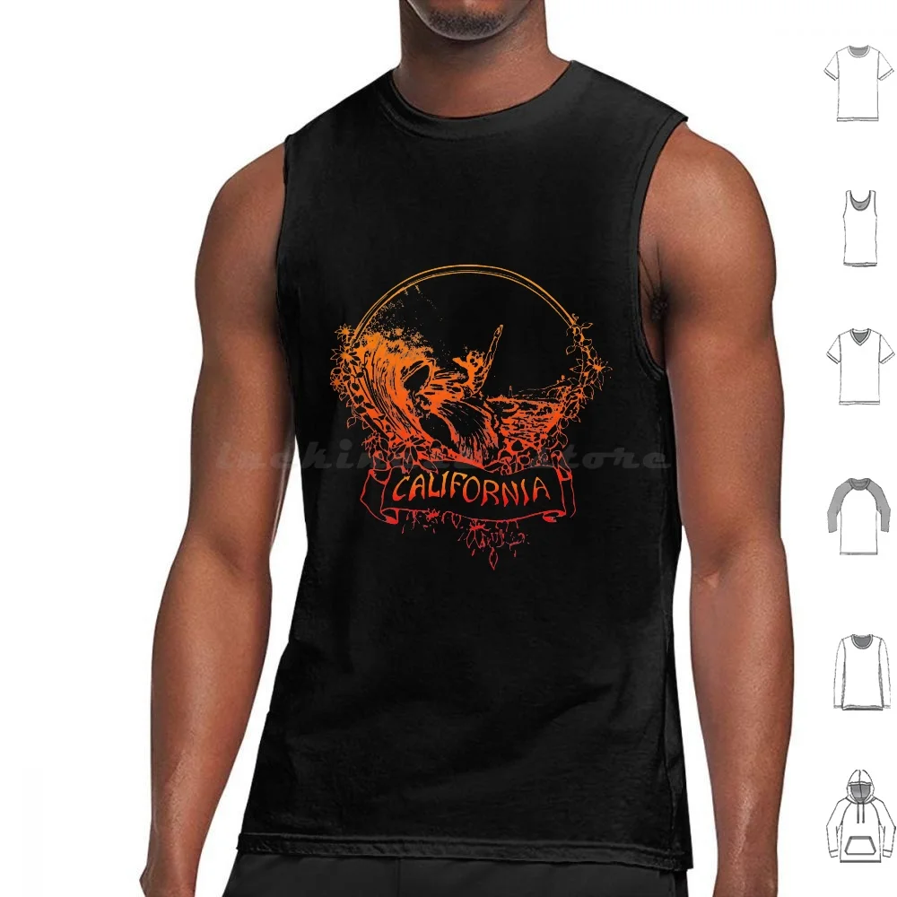 

Surfing Vintage Retro Quotcaliforniaquot Tank Tops Vest Sleeveless Retro Sandworm Surfing Surf Surfer Beach Distressed Style