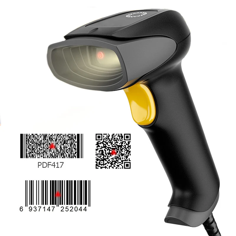 

HBAPOS Barcode Scanner Wired 1D 2D CMOS Handheld QR Bar Code PDF417 Reader for Library Inventory POS Supermarket