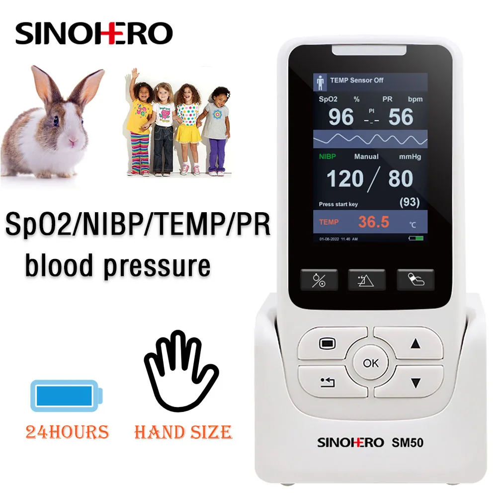 

SM50 ручной монитор жизненно важных сигналов для домашней больницы ICU клинический Монитор пациента SPO2 NIBP TEMP PR VET ветеринарный медицинский