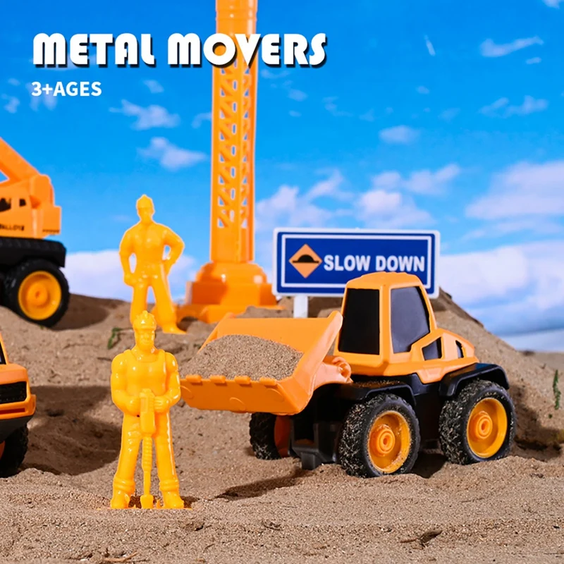 Набор строительной техники Ccene Парковка Экскаватор Миксер Грузовик-цистерна