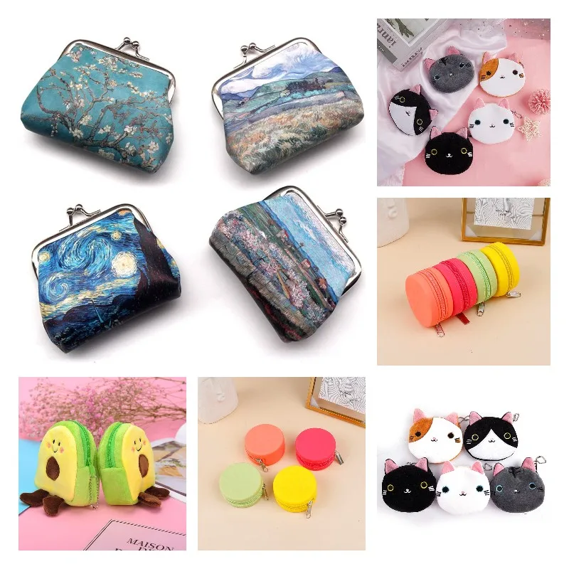 

Avocado Plush Purse Fruit Shape Clutch Zipper Wallet Children Kids Earphone Package Pouch Mini Lovely Wallets Cute Key Money Bag