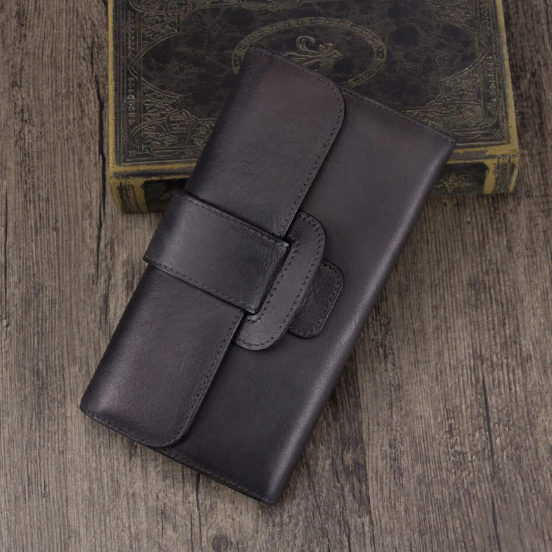 Длинный кошелек-книжка из натуральной кожи Женский высококачественный кожаный