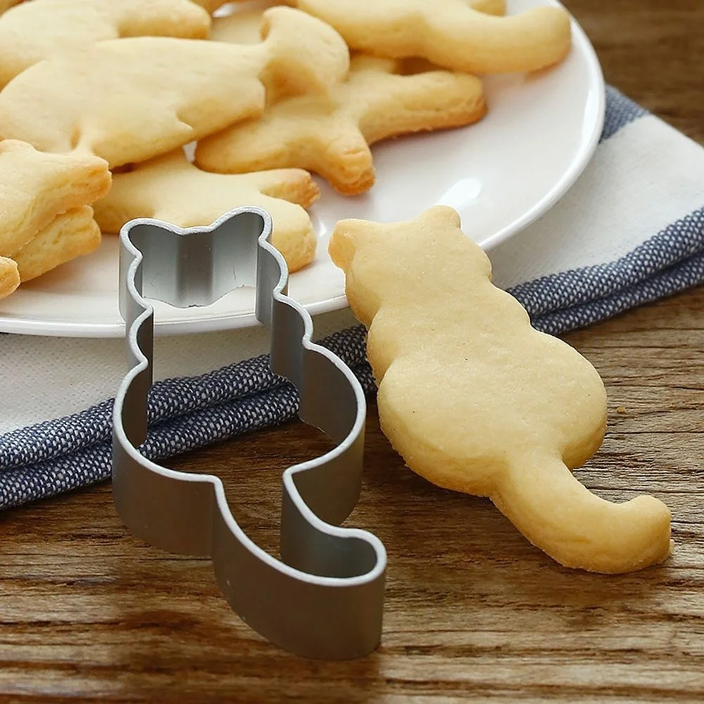 

Cute Metal Cat Cookies Cutter Aluminium Cake Mold Sugarcraft Baking Accessories Fondant Cutter Cookie Mold