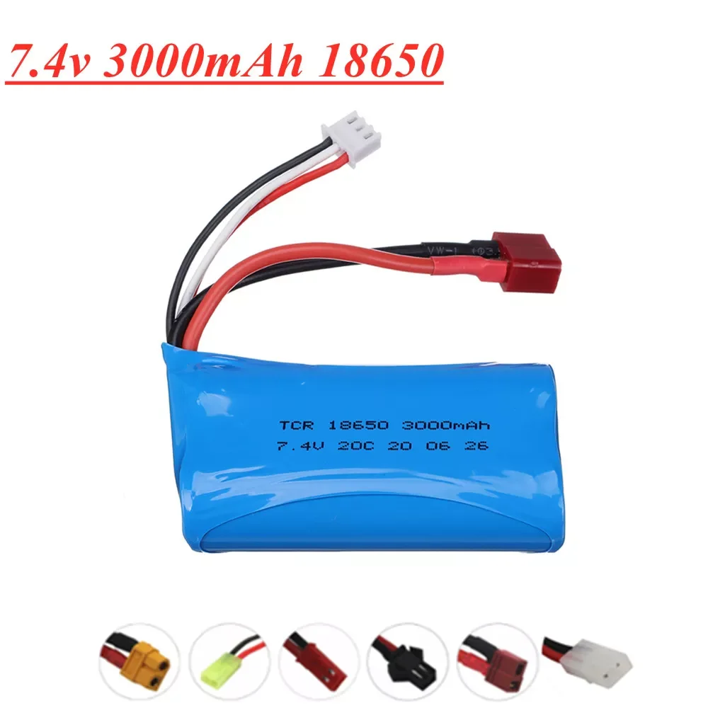 

3000mAh 18650 Lipo Batery for remote control helicopter toy parts upgrade 7.4V 20C Lipo battery T/SM/JST/XT60/EL2P Plug