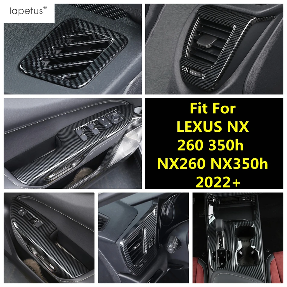 

Carbon Fiber Gear Panel Window Glass Lift Side Air Vent Cover Trim ABS Accessories For LEXUS NX 260 350h NX260 NX350h 2022 2023