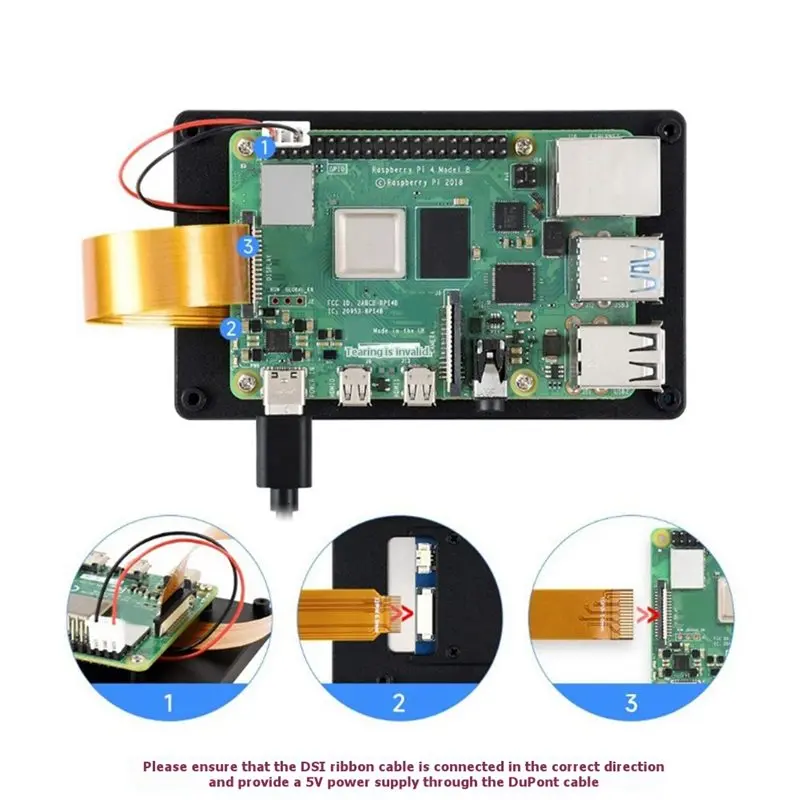 Фото Цифровой дисплей DSI A51I для Raspberry Pi 5, 4-дюймовый ЖК-экран с емкостным сенсорным экраном, разрешение 480x480, для платы Raspberry Pi, DIY-проекты №4